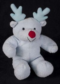 Blankets & Beyond Reindeer Blue Plush Lovey Rattle